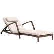 Bain de soleil Gaverina ergonomique réglable 4 positions marron résine tressée