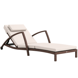 Bain de soleil Gaverina ergonomique réglable 4 positions marron résine tressée