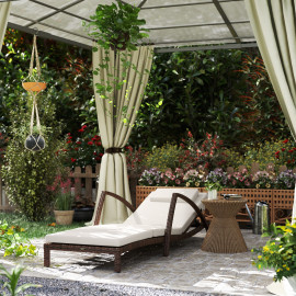 Bain de soleil Gaverina ergonomique réglable 4 positions marron résine tressée