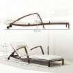 Bain de soleil Gaverina ergonomique réglable 4 positions marron résine tressée