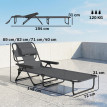 Transat Pliable Lavenderfield Jardin Piscine Plage Noir Anthracite Inclinable 4 Positions