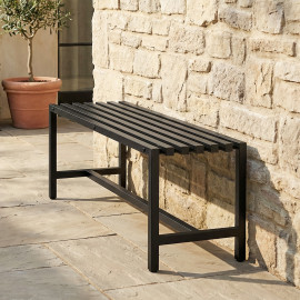 Banc Kermorel 2 Places Design Industriel Noir Acier Galvanisé Résistant