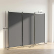 Paravent extérieur Dagobald séparateur modulable UV30+ gris foncé 260x180cm