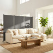 Paravent extérieur Dagobald séparateur modulable UV30+ gris foncé 260x180cm