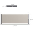 Store Lenna Brise-Vue Rétractable Extérieur Occultant Gris Clair 3x1m