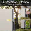 Store Lenna Brise-Vue Rétractable Extérieur Occultant Gris Clair 3x1m