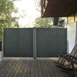 Store latéral Híjar brise-vue rétractable occultant gris anti-UV 6m