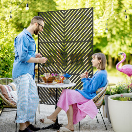 Paravent Extérieur Venturino Décoration Jardin Brise Vue Noir Design Moderne