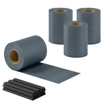 Kit Brise-Vue Burchard Occultant PVC 35m Gris Résistant UV Étanche
