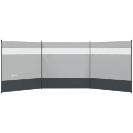 Paravent Jarandilla Brise-Vue Pliable Camping Plage Gris avec Sac