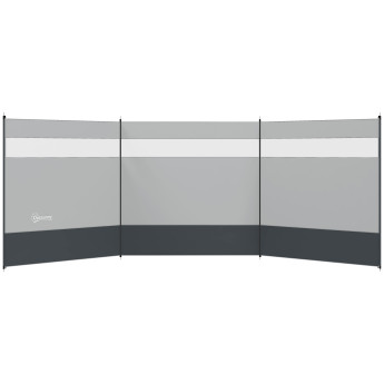 Paravent Jarandilla Brise-Vue Pliable Camping Plage Gris avec Sac