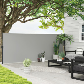 Store Jelmiro Brise-Vue Rétractable Extérieur Polyvalent Gris Clair 4x1,6m