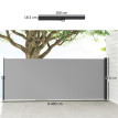 Store Jelmiro Brise-Vue Rétractable Extérieur Polyvalent Gris Clair 4x1,6m