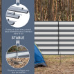 Paravent Cergeaux Brise-Vue Pliable Camping Gris Blanc Rayé avec Sac Transport