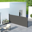 Store Waltbert Brise-Vue Rétractable Extérieur Polyvalent Gris Foncé 4x1,6m