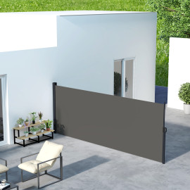 Store Waltbert Brise-Vue Rétractable Extérieur Polyvalent Gris Foncé 4x1,6m