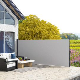 Store Menendo Brise-Vue Rétractable Extérieur Polyvalent Gris Clair 3x1.8m