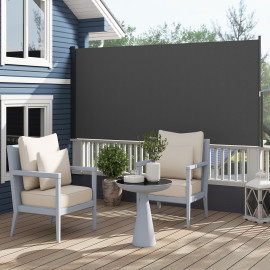 Store Heribald Brise-Vue Rétractable Extérieur Polyvalent Gris Anthracite 3x1.4m
