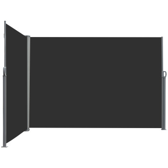 Store Pelayo Brise-Vue Occultant Rétractable Polyester Noir Anti-UV 6M