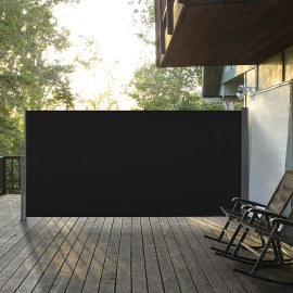 Store Raginmund Brise-Vue Occultant Rétractable Extérieur Noir 3x1,6m Anti-UV