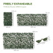 Lot Zanobi Haie Artificielle Extensible Lierre Vert Naturel Décoration Extérieur Intérieur 2 Pièces