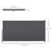 Store Chlodomer Brise-Vue Rétractable Occultant Extérieur Gris 3x1,6m