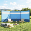 Paravent Gartenbach Brise-Vue Pliable Camping Plage Vent Protection Bleu