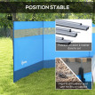 Paravent Gartenbach Brise-Vue Pliable Camping Plage Vent Protection Bleu