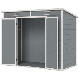 Abri de Jardin Ulfhard Résine Gris Étanche Anti-UV Rangement Extérieur Sécurisé