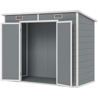 Abri de Jardin Ulfhard Résine Gris Étanche Anti-UV Rangement Extérieur Sécurisé
