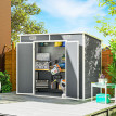Abri de Jardin Ulfhard Résine Gris Étanche Anti-UV Rangement Extérieur Sécurisé