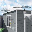 Abri de Jardin Ulfhard Résine Gris Étanche Anti-UV Rangement Extérieur Sécurisé