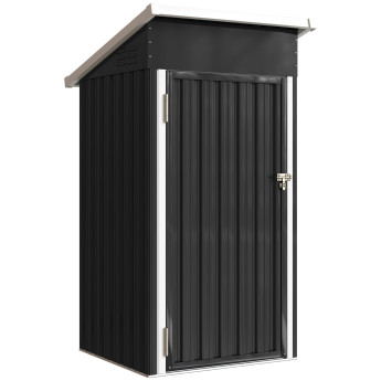 Abri de Jardin Niculoso Résistant Gris Foncé Rangement Extérieur Sécurisé 107x91x185 cm