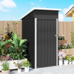 Abri de Jardin Niculoso Résistant Gris Foncé Rangement Extérieur Sécurisé 107x91x185 cm