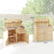 Armoire Ordonnez Table Rempotage 2 en 1 Bois Acier Rangement Extérieur Naturel
