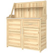 Armoire Ordonnez Table Rempotage 2 en 1 Bois Acier Rangement Extérieur Naturel