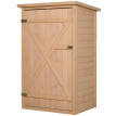 Armoire Rhisiart Rangement Jardin Verrouillable Toit Bitumé Vert Sapin Naturel 75x56x115 cm