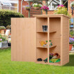 Armoire Rhisiart Rangement Jardin Verrouillable Toit Bitumé Vert Sapin Naturel 75x56x115 cm