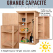 Armoire Rhisiart Rangement Jardin Verrouillable Toit Bitumé Vert Sapin Naturel 75x56x115 cm