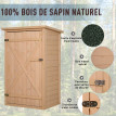 Armoire Rhisiart Rangement Jardin Verrouillable Toit Bitumé Vert Sapin Naturel 75x56x115 cm