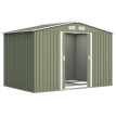 Abri de Jardin Fingal 5m² Portes Coulissantes Robuste Vert Clair Rangement Extérieur