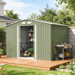 Abri de Jardin Fingal 5m² Portes Coulissantes Robuste Vert Clair Rangement Extérieur