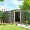 Abri de Jardin Fingal 5m² Portes Coulissantes Robuste Vert Clair Rangement Extérieur