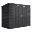 Abri Jardin Hadouin Stockage Sécurisé Acier Gris 2 Portes Verrouillables Aération Optimale