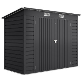 Abri Jardin Hadouin Stockage Sécurisé Acier Gris 2 Portes Verrouillables Aération Optimale