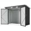 Abri Jardin Hadouin Stockage Sécurisé Acier Gris 2 Portes Verrouillables Aération Optimale
