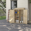 Armoire Ravenmere Rangement Jardin Bois 2 Portes Étagères Naturel Sapin Extérieur