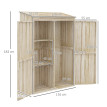 Armoire Ravenmere Rangement Jardin Bois 2 Portes Étagères Naturel Sapin Extérieur