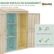 Armoire Ravenmere Rangement Jardin Bois 2 Portes Étagères Naturel Sapin Extérieur