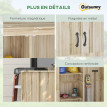 Armoire Ravenmere Rangement Jardin Bois 2 Portes Étagères Naturel Sapin Extérieur